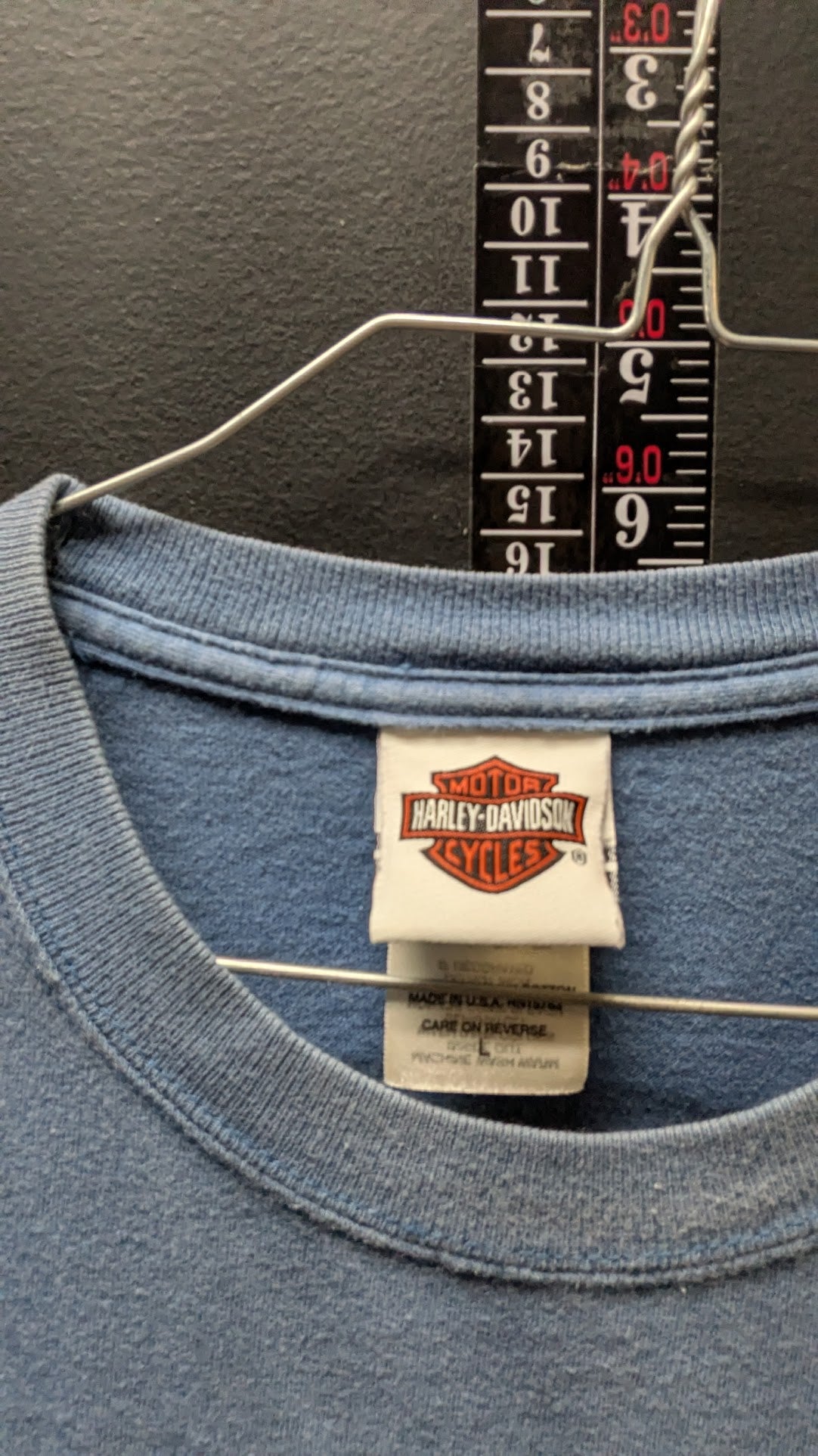 Harley-Davidson Virginia Beach VA T-Shirt Men's Large Blue Faded USA Made