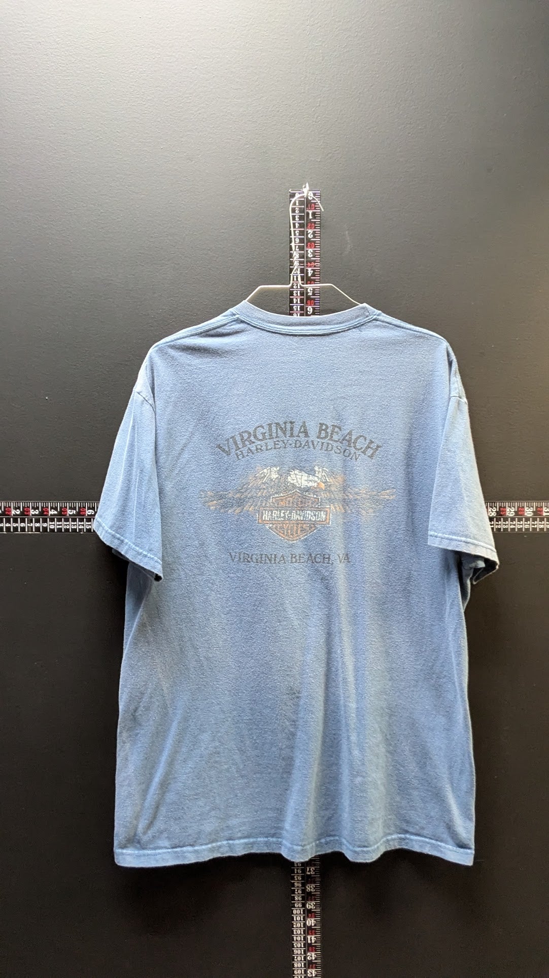 Harley-Davidson Virginia Beach VA T-Shirt Men's Large Blue Faded USA Made