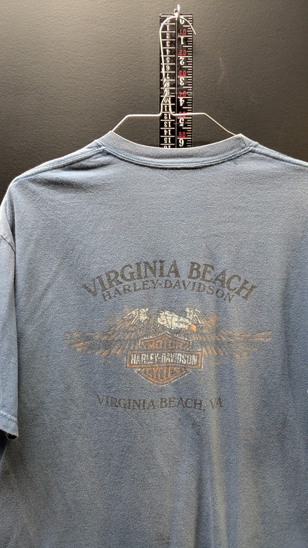 Harley-Davidson Virginia Beach VA T-Shirt Men's Large Blue Faded USA Made