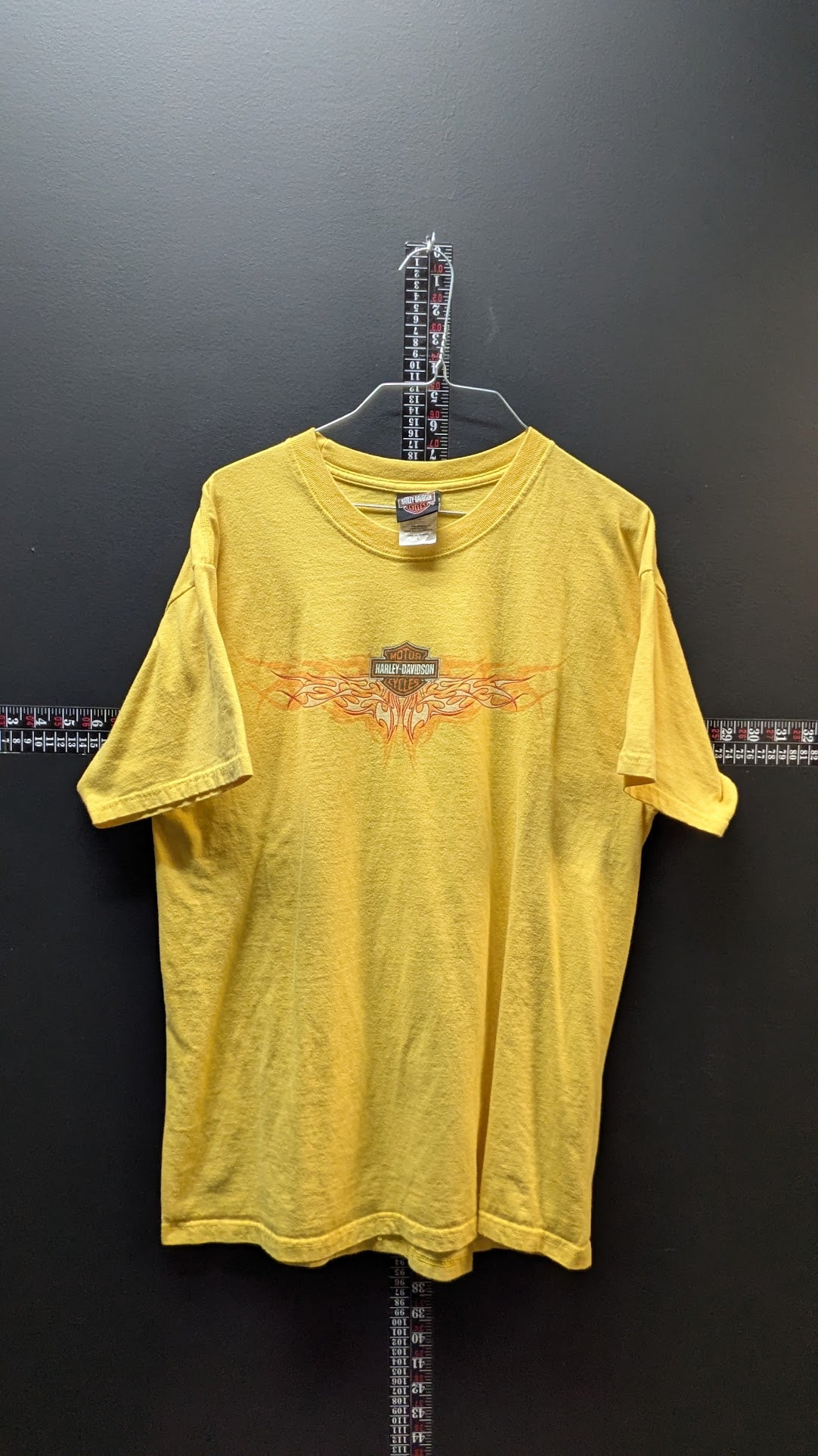 Harley-Davidson Bartels Los Angeles CA T-Shirt Men's L Yellow Made USA Cotton