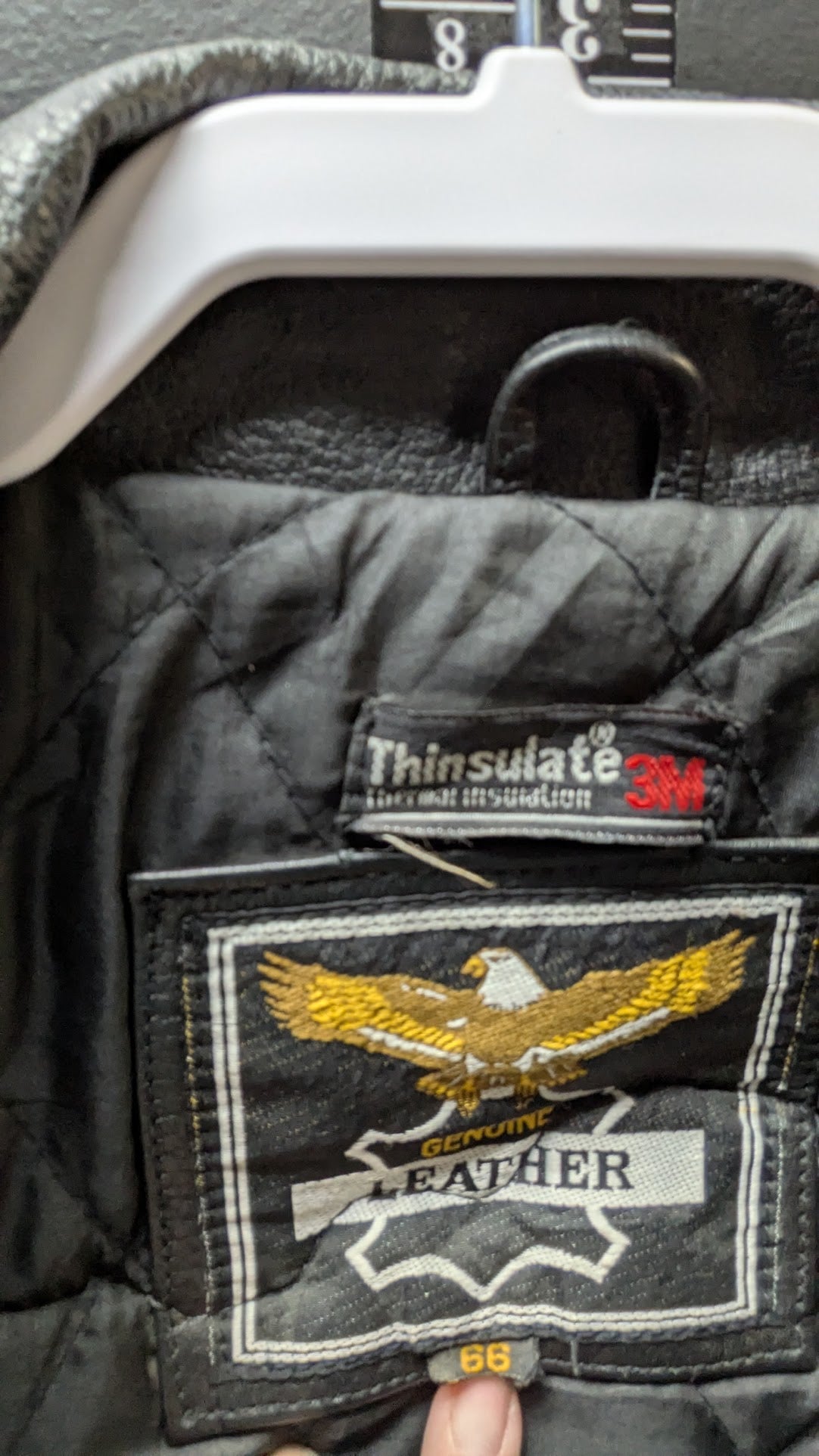 Vintage Genuine Leather Motorcycle Jacket Men's 3XL/4XL Chest 66 Harley Eagle Back Patch