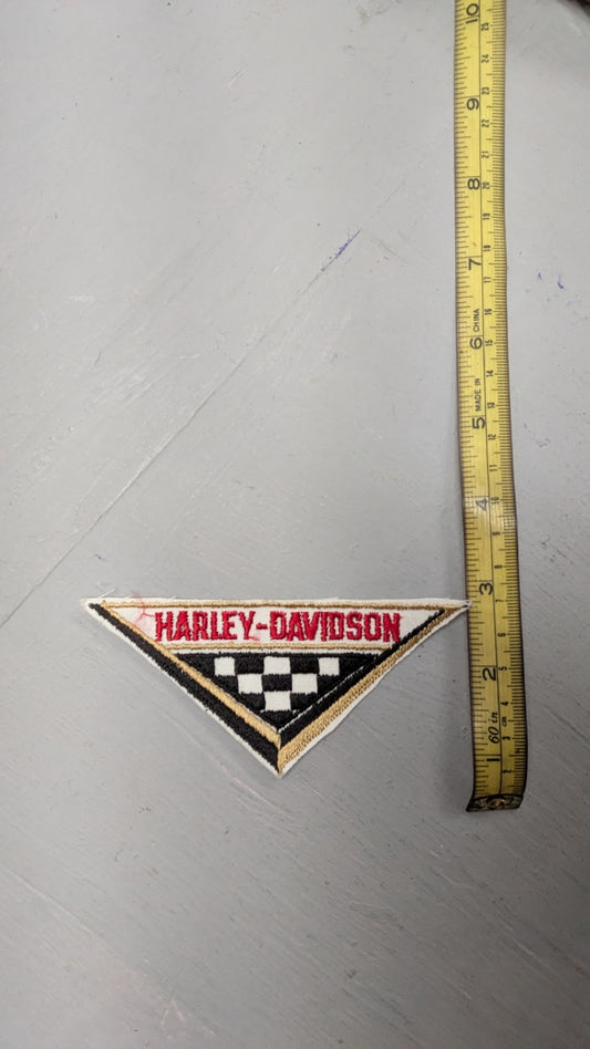 Vintage Harley-Davidson Checkered Flag Embroidered Sew On Motorcycle Patch