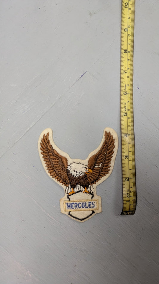 Vintage Hercules Eagle Embroidered Motorcycle Jacket Vest Patch 4.5"