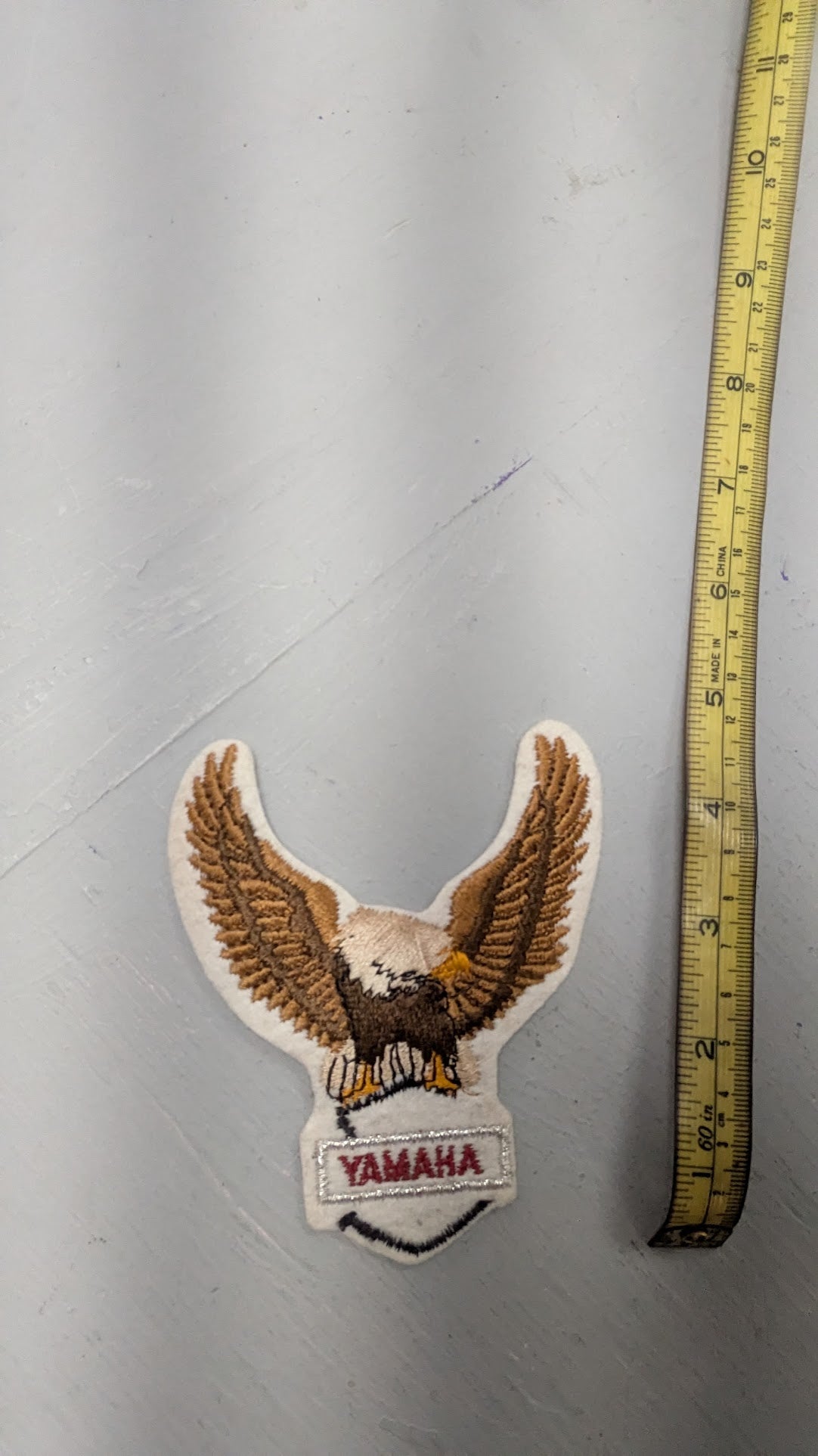 Vintage Yamaha Eagle Embroidered Sew-On Jacket Vest Patch Name Banner 4.5"