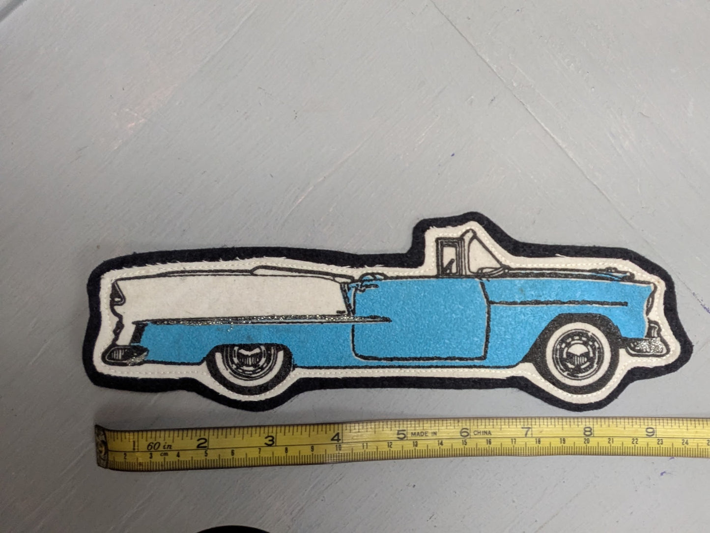 Vintage 1955 Chevrolet Bel Air Convertible Embroidered Jacket Vest Patch 10"