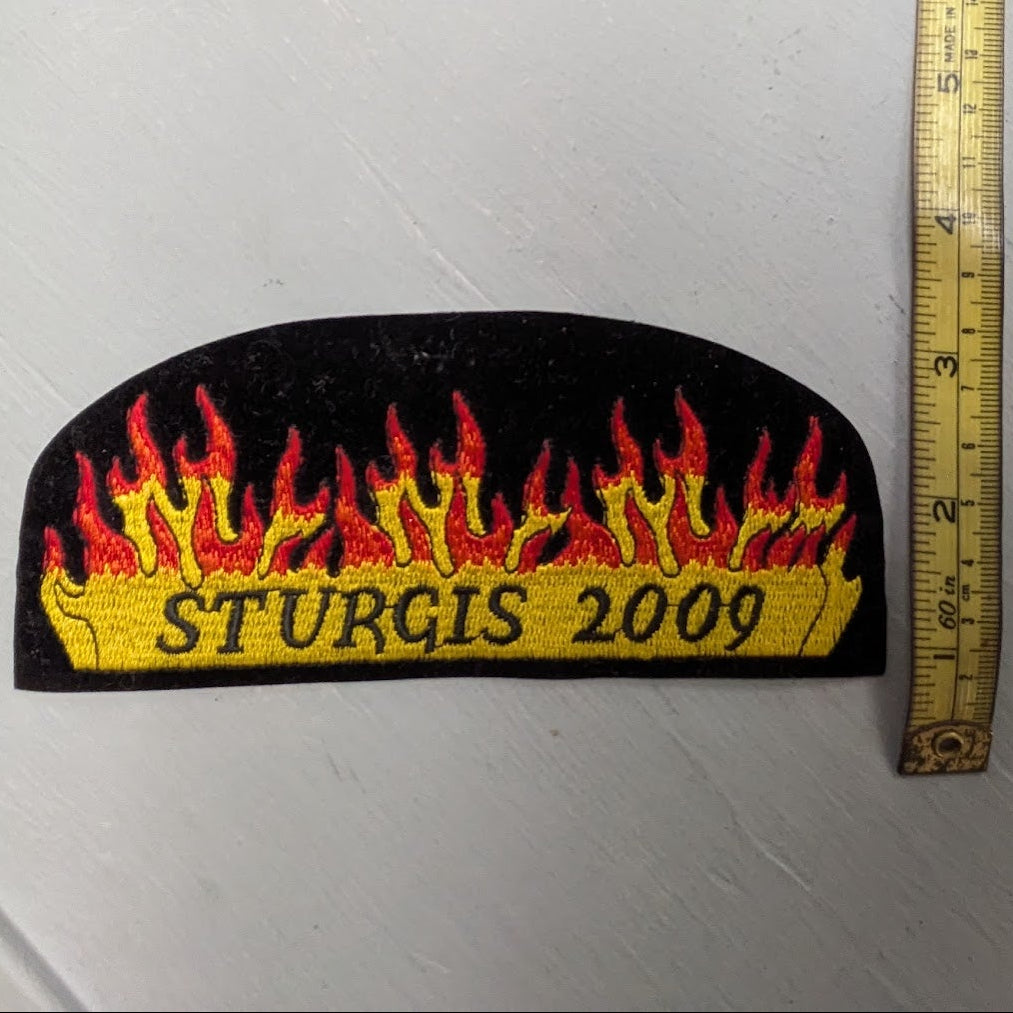 2009 Sturgis Motorcycle Rally Flame Embroidered Patch