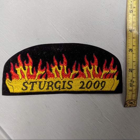 2009 Sturgis Motorcycle Rally Flame Embroidered Patch