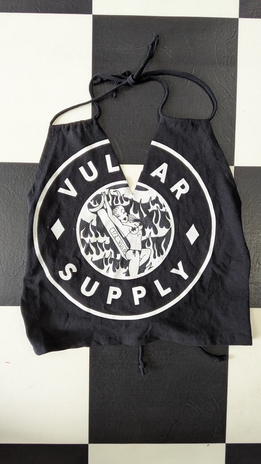 One-of-a-Kind Upcycled Vulgar Supply Halter Top