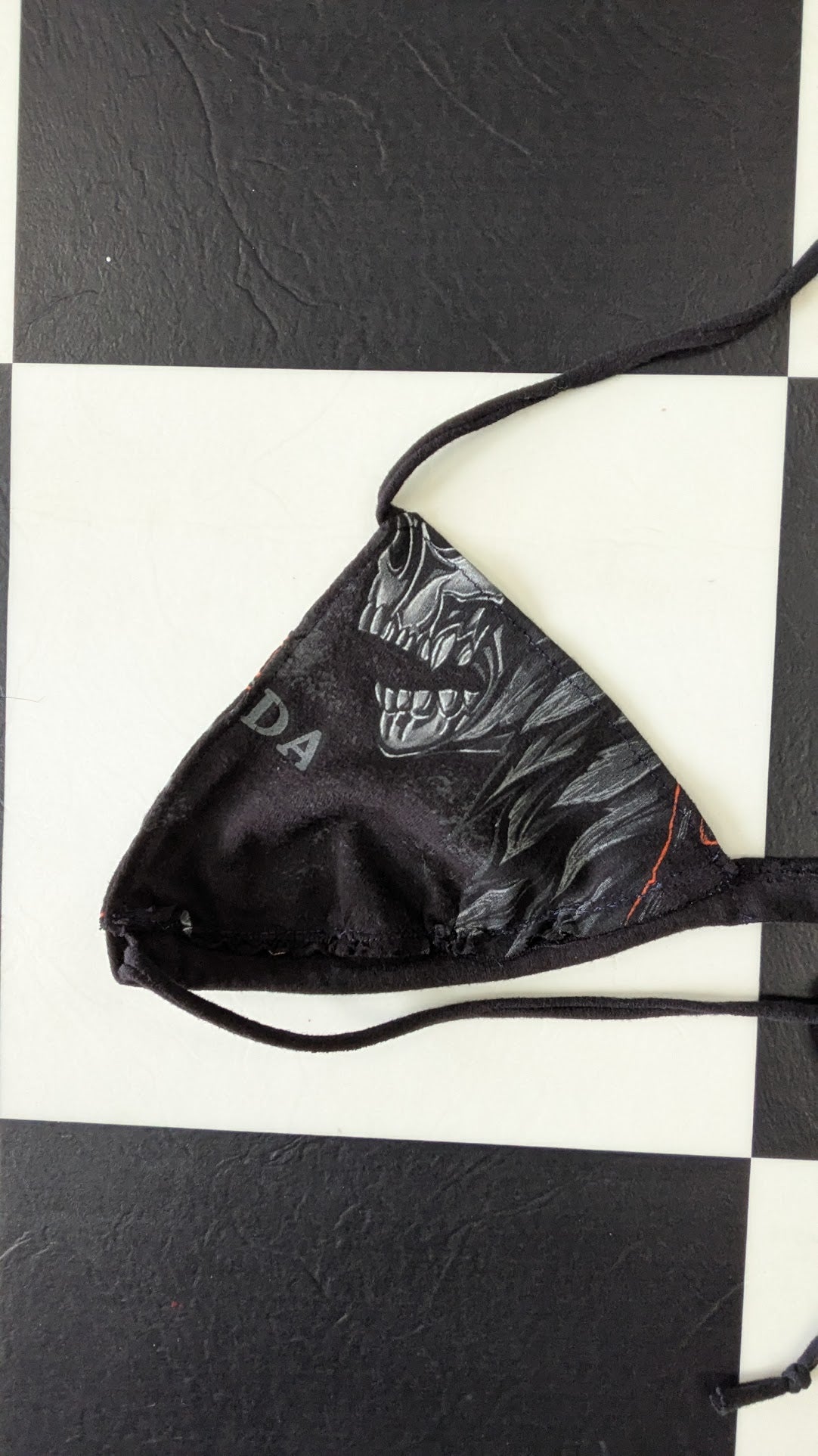One-of-a-Kind Reversible Upcycled Harley-Davidson Triangle Bikini Top – Handmade