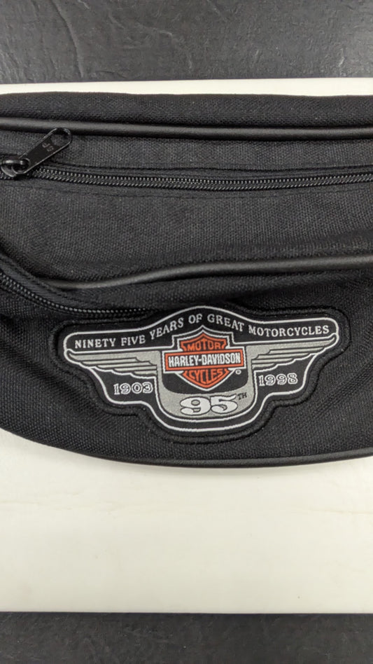Vintage Harley-Davidson 95th Anniversary Waist Pack Fanny Pack Black H.O.G. Decal