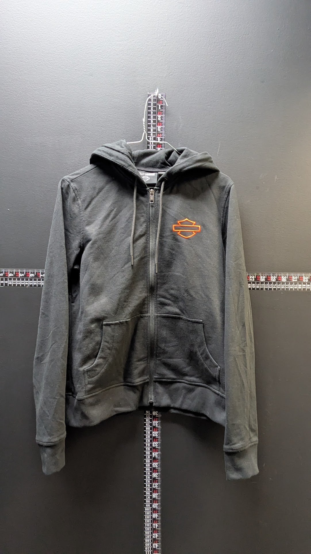 Harley-Davidson Women's Black Full Zip Hoodie Embroidered Bar Shield Jacket S