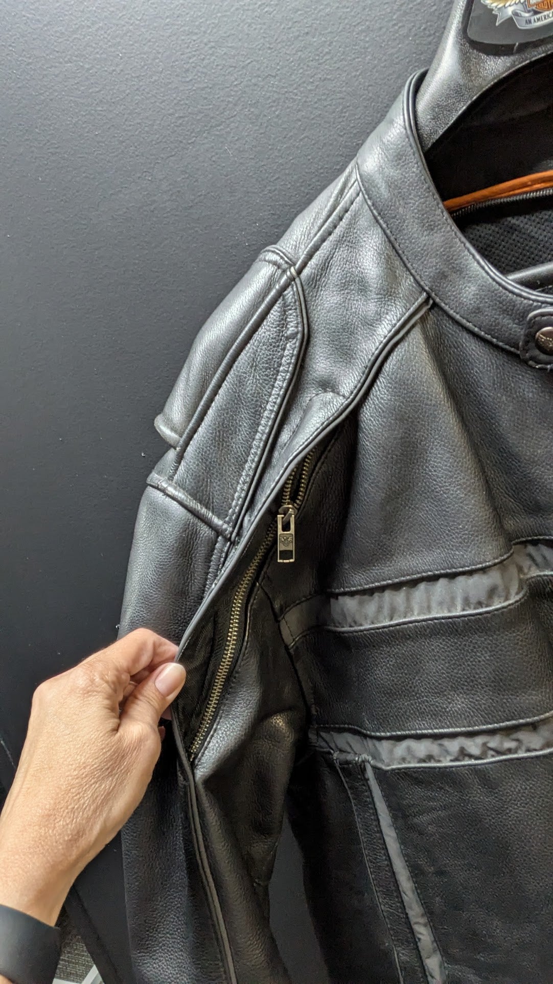Harley-Davidson Men's Leather Motorcycle Jacket Armor Touring Black 3XL