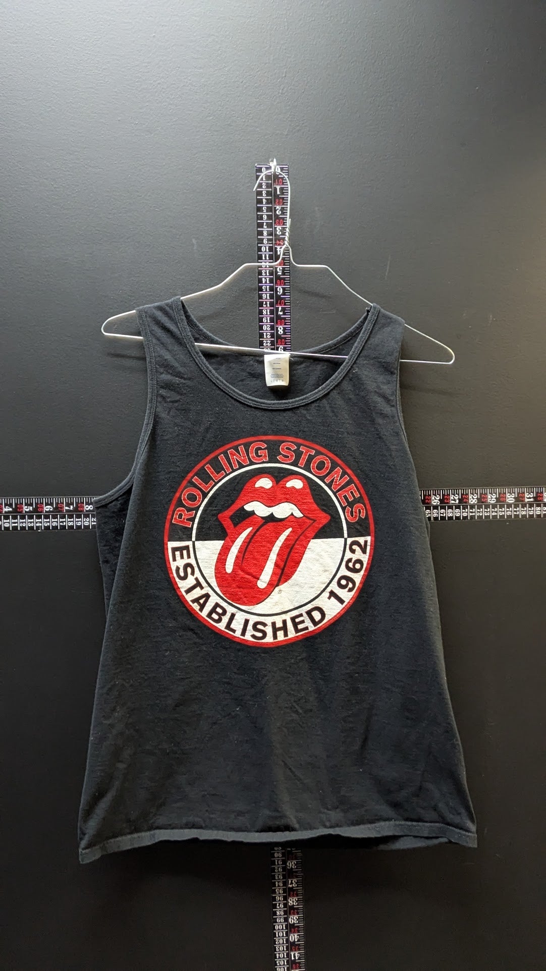 Rolling Stones Established 1962 Tank Top Large Black Tongue Logo Graphic
