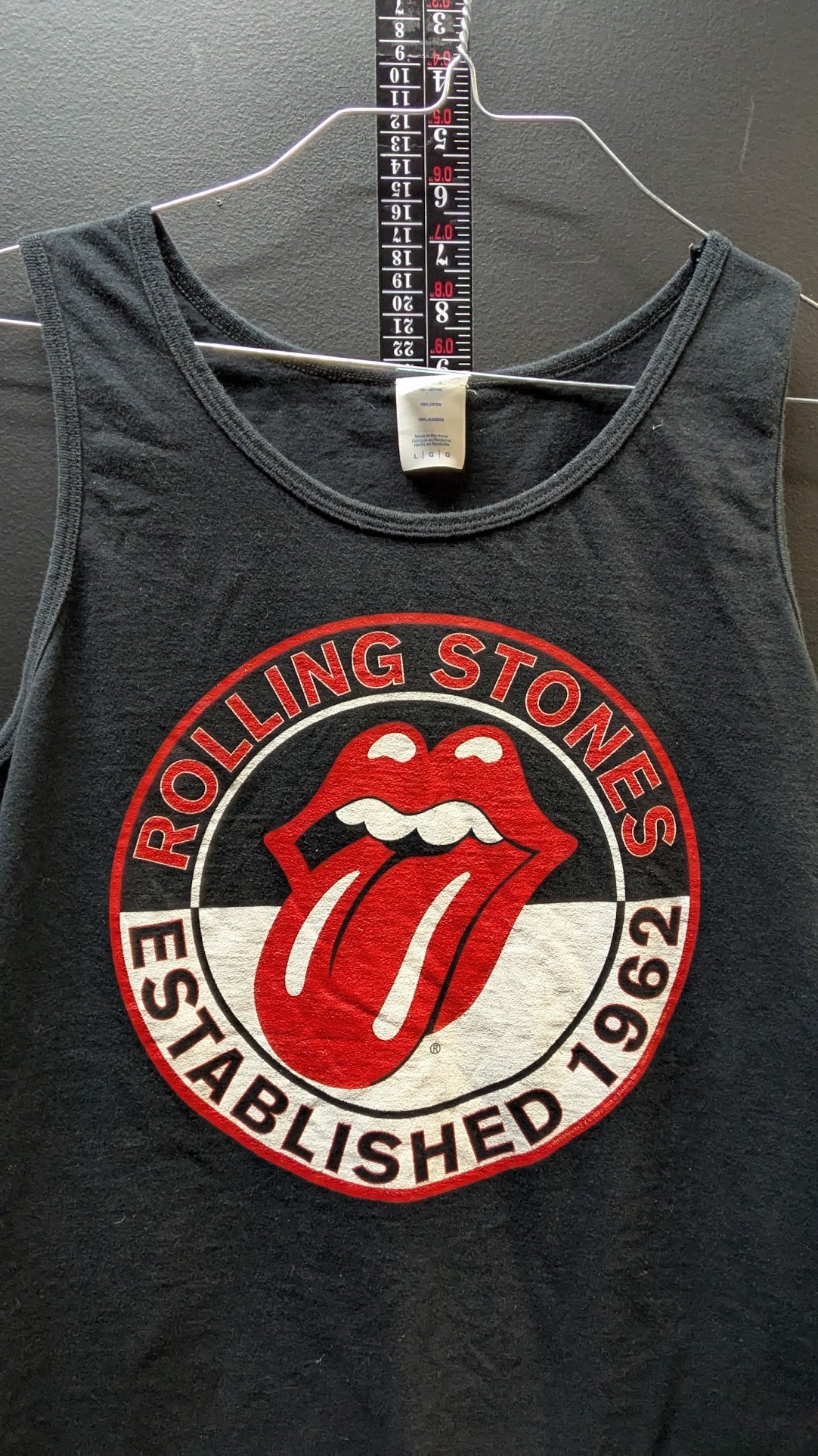 Rolling Stones Established 1962 Tank Top Large Black Tongue Logo Graphic