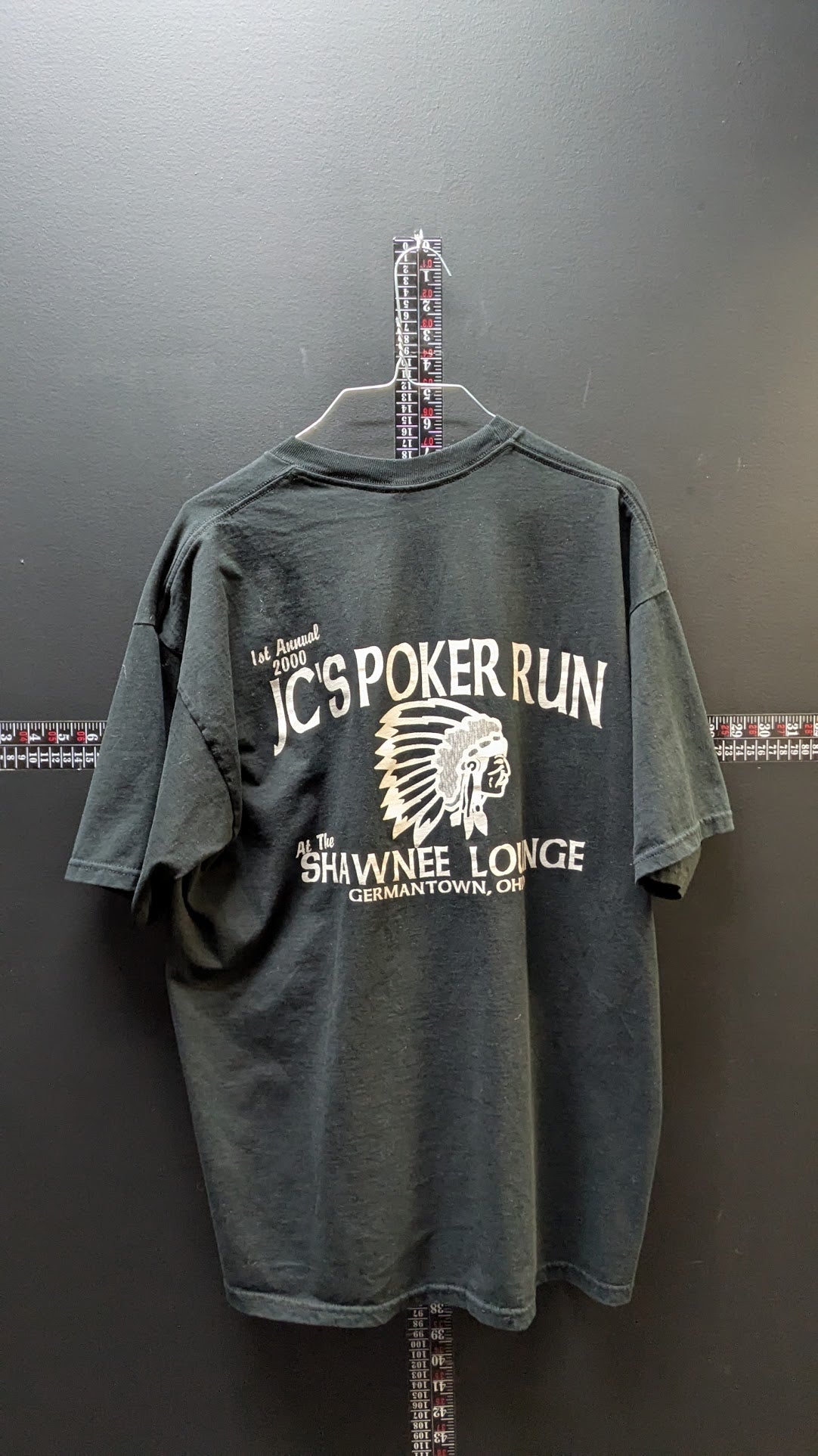 2000 JC's Poker Run T-Shirt Men's XL Black Shawnee Lounge Germantown OH Biker Tee