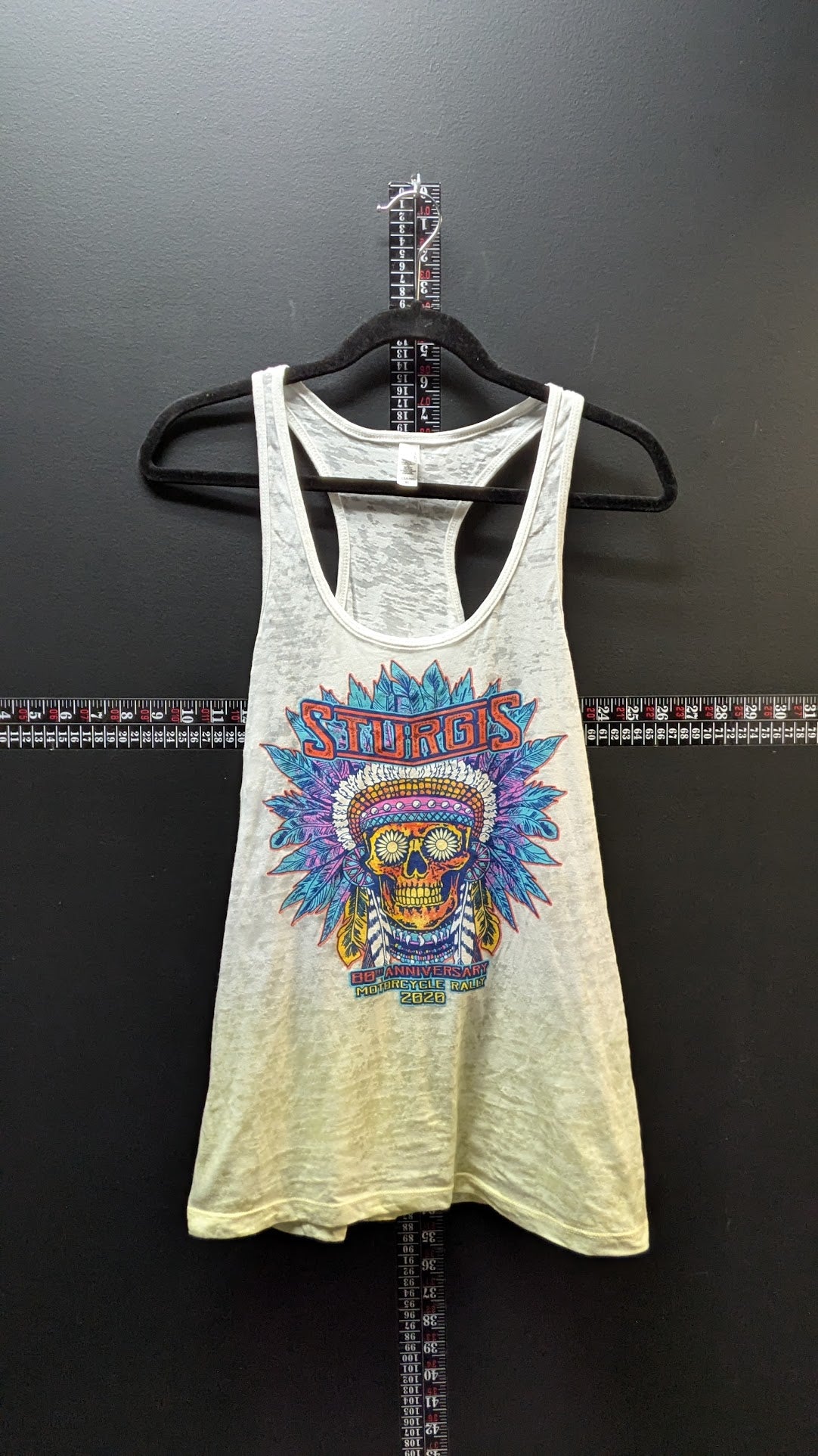 2020 Sturgis 80th Anniversary Motorcycle Rally Burnout Tank Top Women's XL Skull