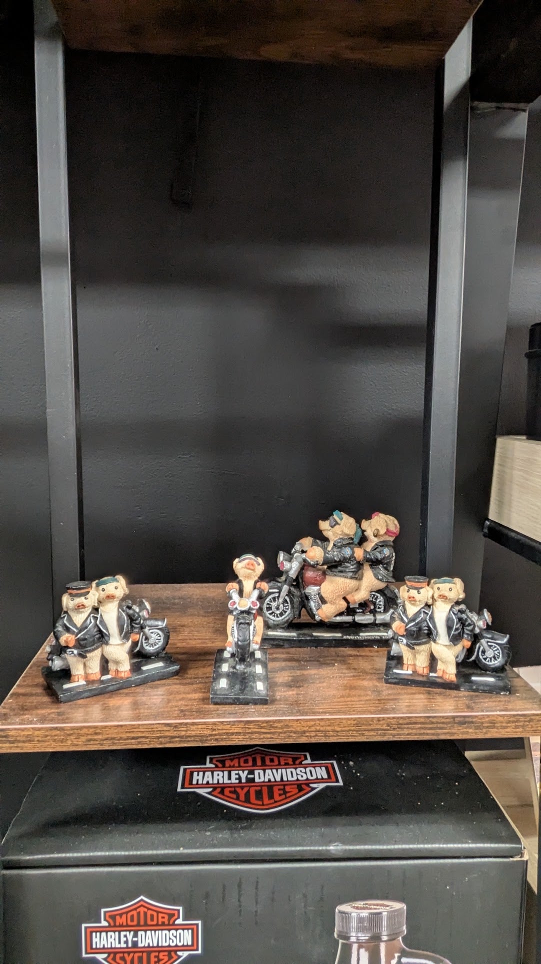 Young's 1996 Biker Pig Figurine Set Motorcycle Leather Jacket Hog Rider Lot of 4