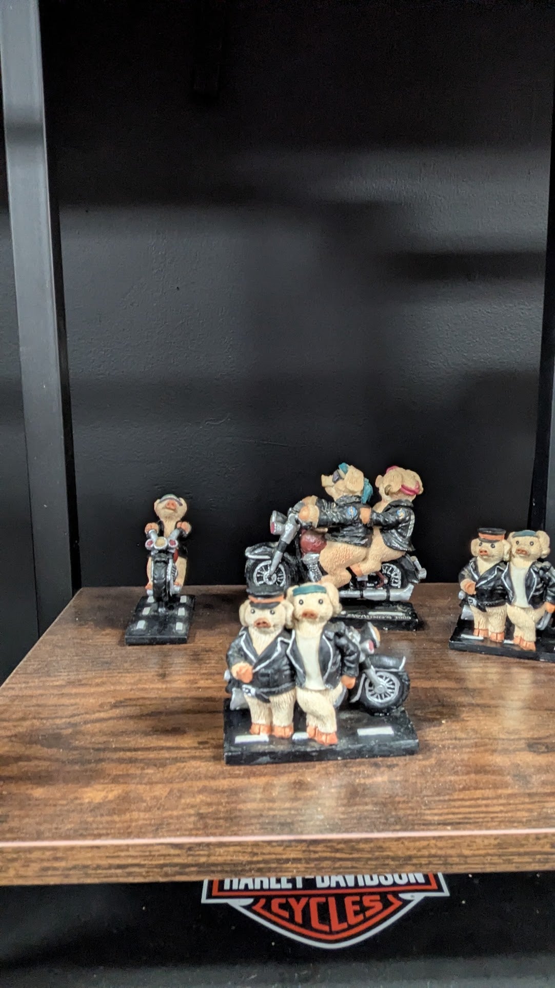 Young's 1996 Biker Pig Figurine Set Motorcycle Leather Jacket Hog Rider Lot of 4