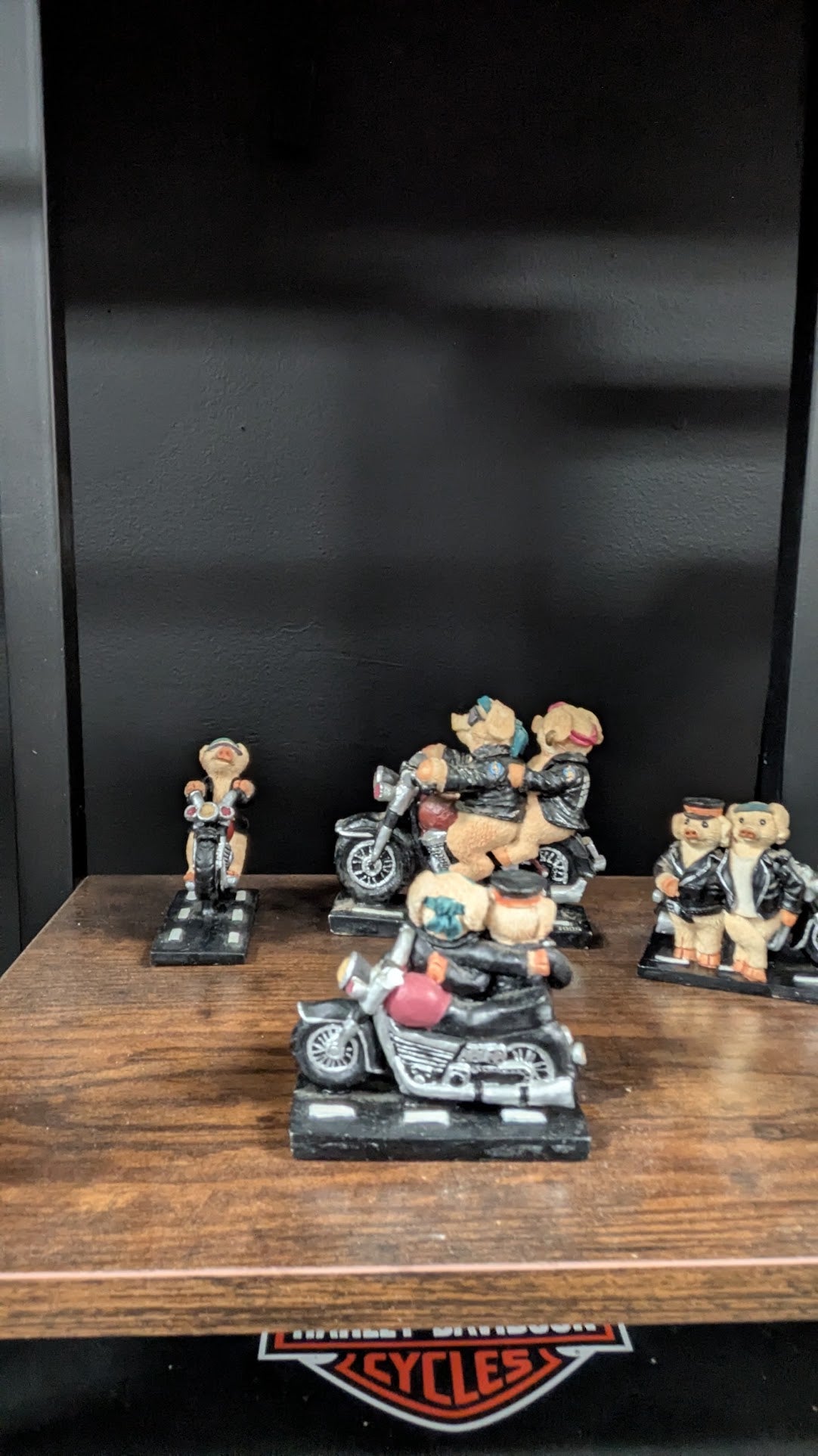 Young's 1996 Biker Pig Figurine Set Motorcycle Leather Jacket Hog Rider Lot of 4