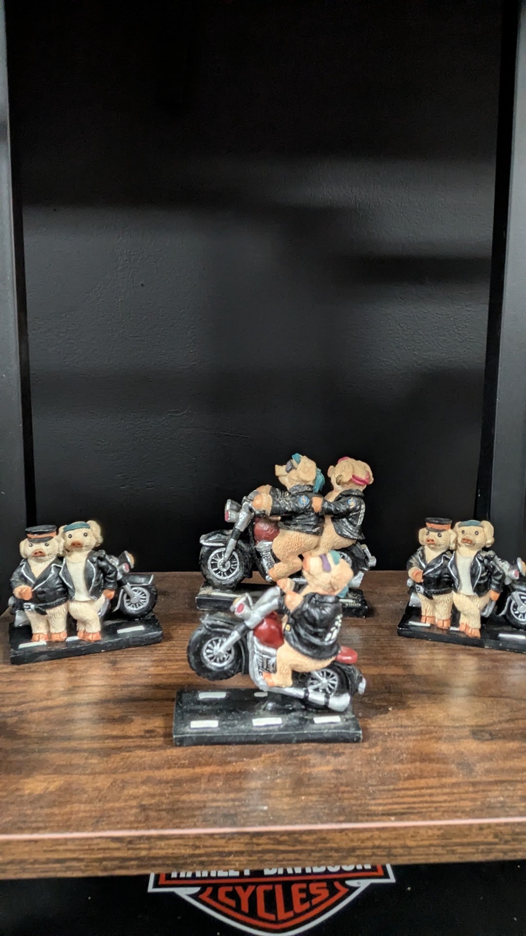 Young's 1996 Biker Pig Figurine Set Motorcycle Leather Jacket Hog Rider Lot of 4