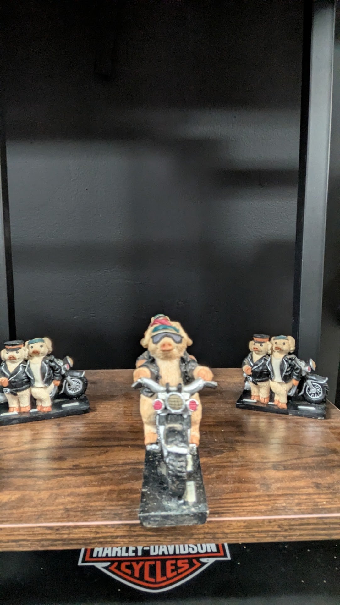 Young's 1996 Biker Pig Figurine Set Motorcycle Leather Jacket Hog Rider Lot of 4