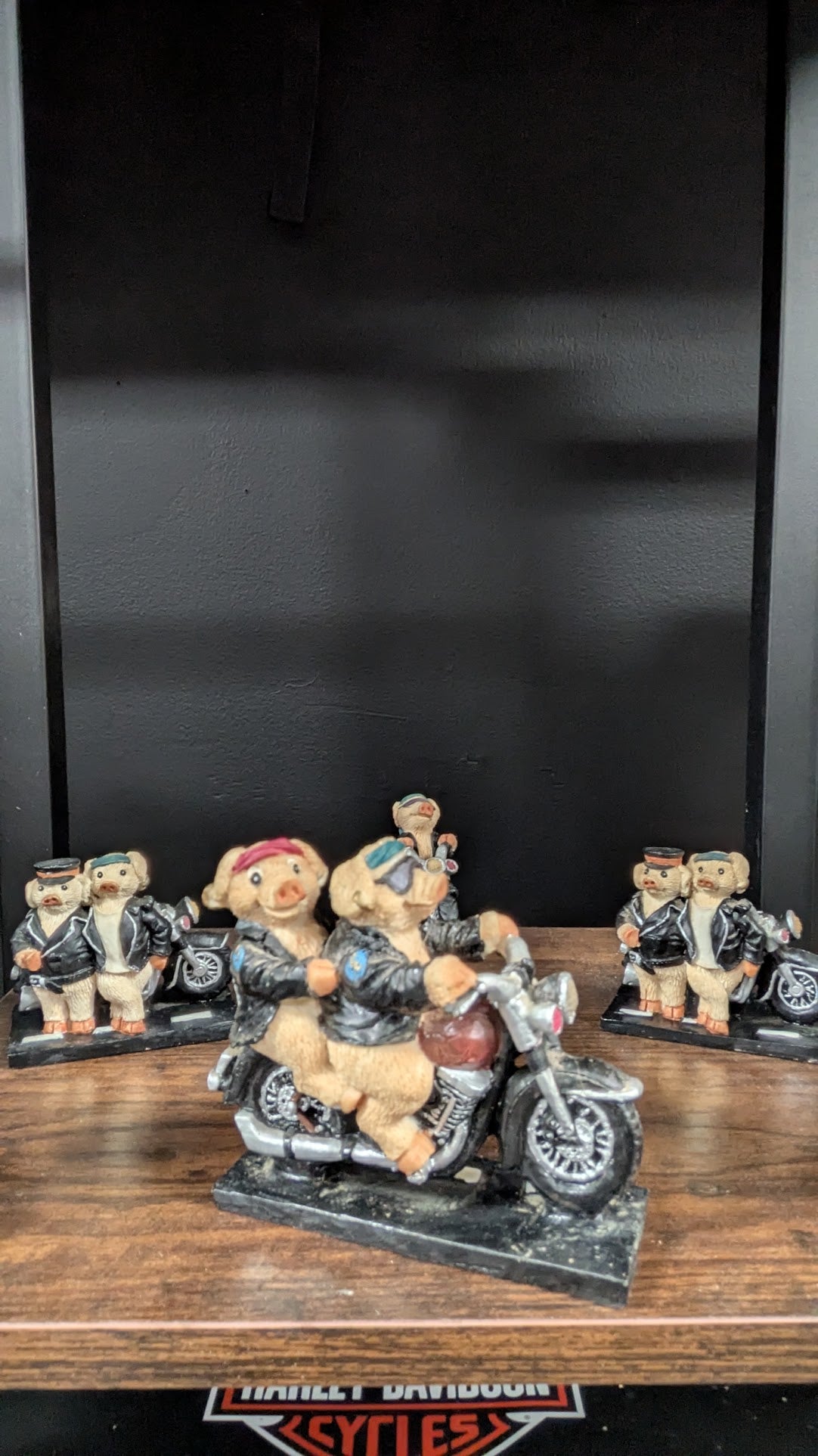 Young's 1996 Biker Pig Figurine Set Motorcycle Leather Jacket Hog Rider Lot of 4