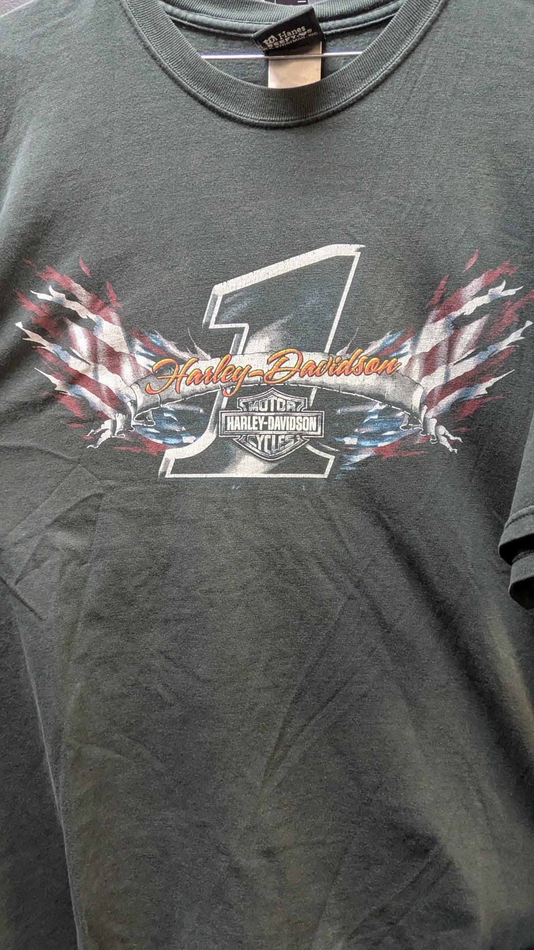 Vintage Harley-Davidson New Orleans Louisiana T-Shirt Men's XL Green Double Sided