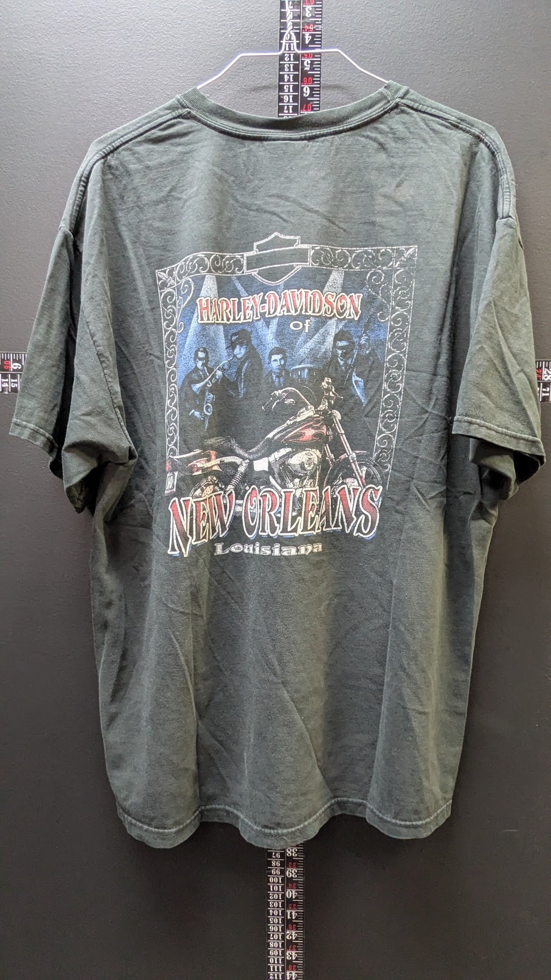 Vintage Harley-Davidson New Orleans Louisiana T-Shirt Men's XL Green Double Sided