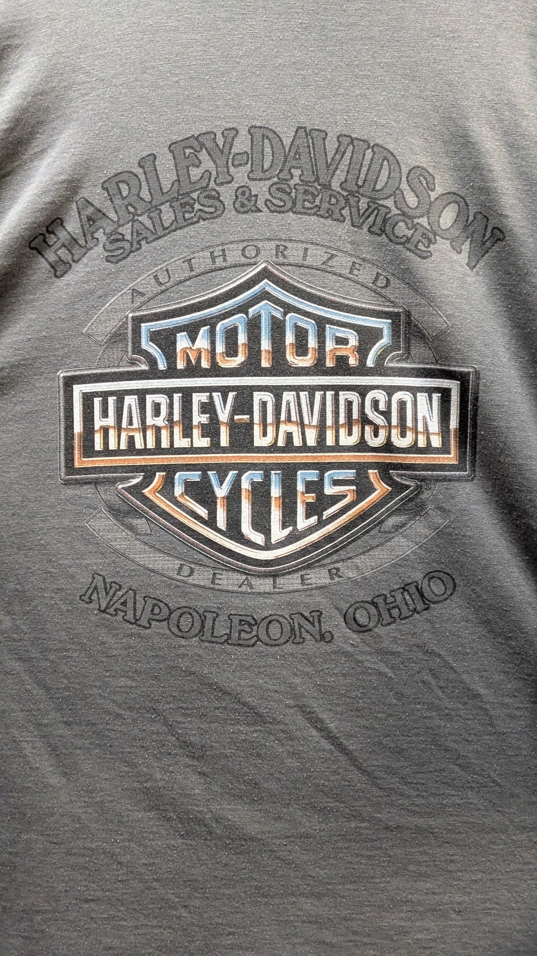 Harley-Davidson Napoleon Ohio T-Shirt Men's 3XL Gray Dealer Double Sided