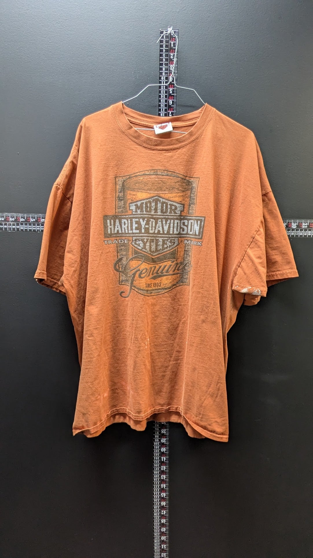 2002 Harley-Davidson Las Vegas Nevada T-Shirt Men's 3XL Orange Double Sided