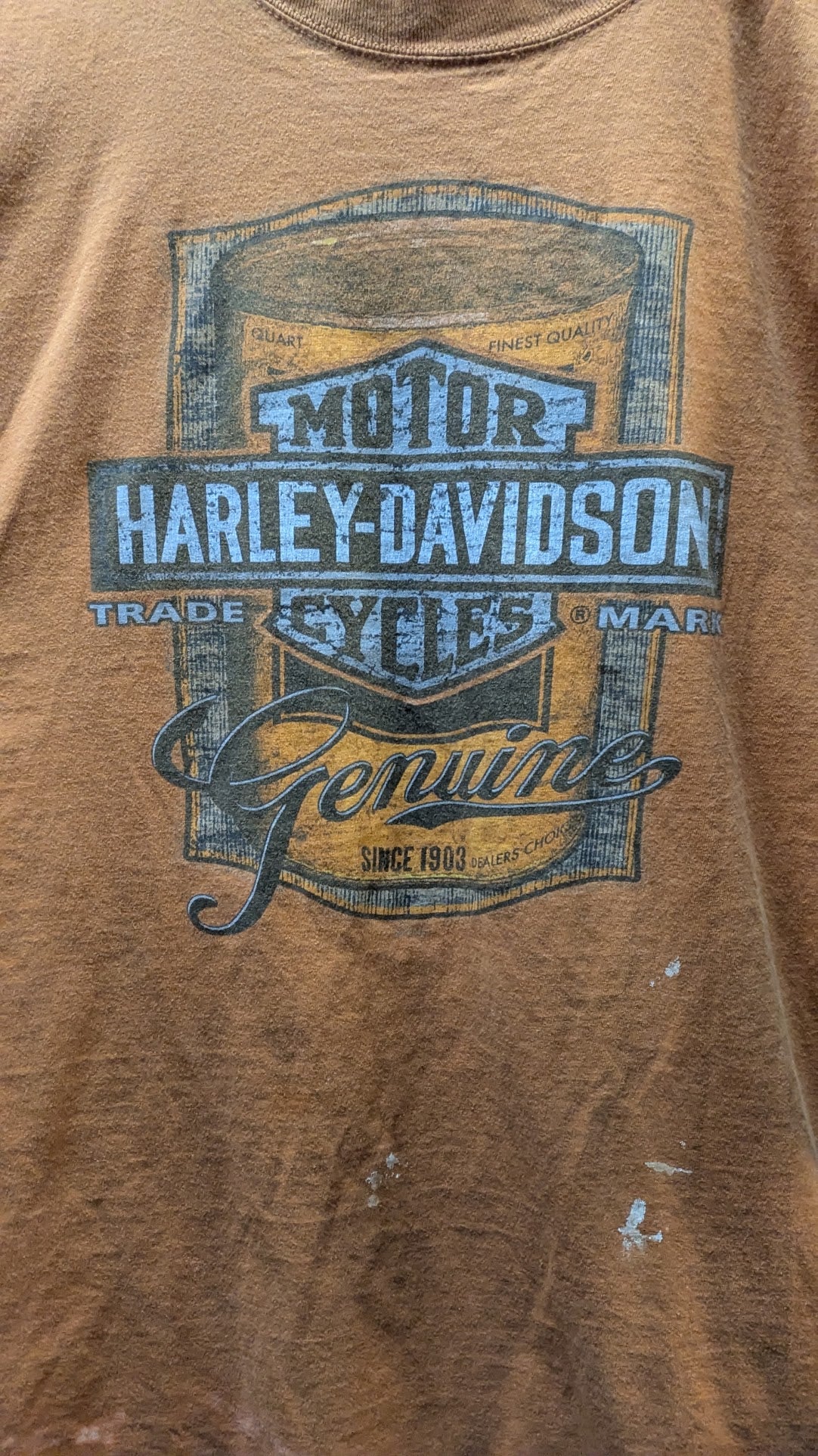 2002 Harley-Davidson Las Vegas Nevada T-Shirt Men's 3XL Orange Double Sided