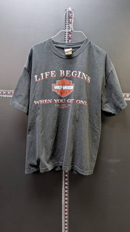Harley-Davidson Walters Bros Peoria IL T-Shirt Men's Black Double Sided XL