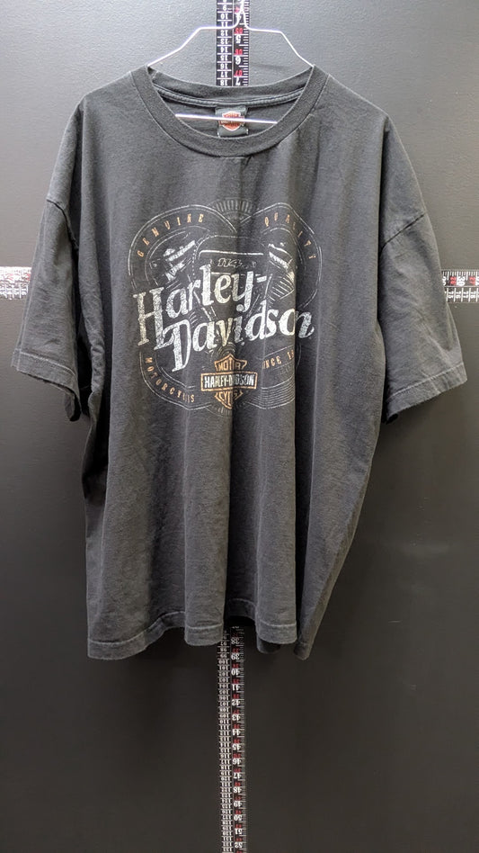 Harley-Davidson T-Shirt Men's 2XL Black Rommel Delmarva Salisbury MD Double Sided