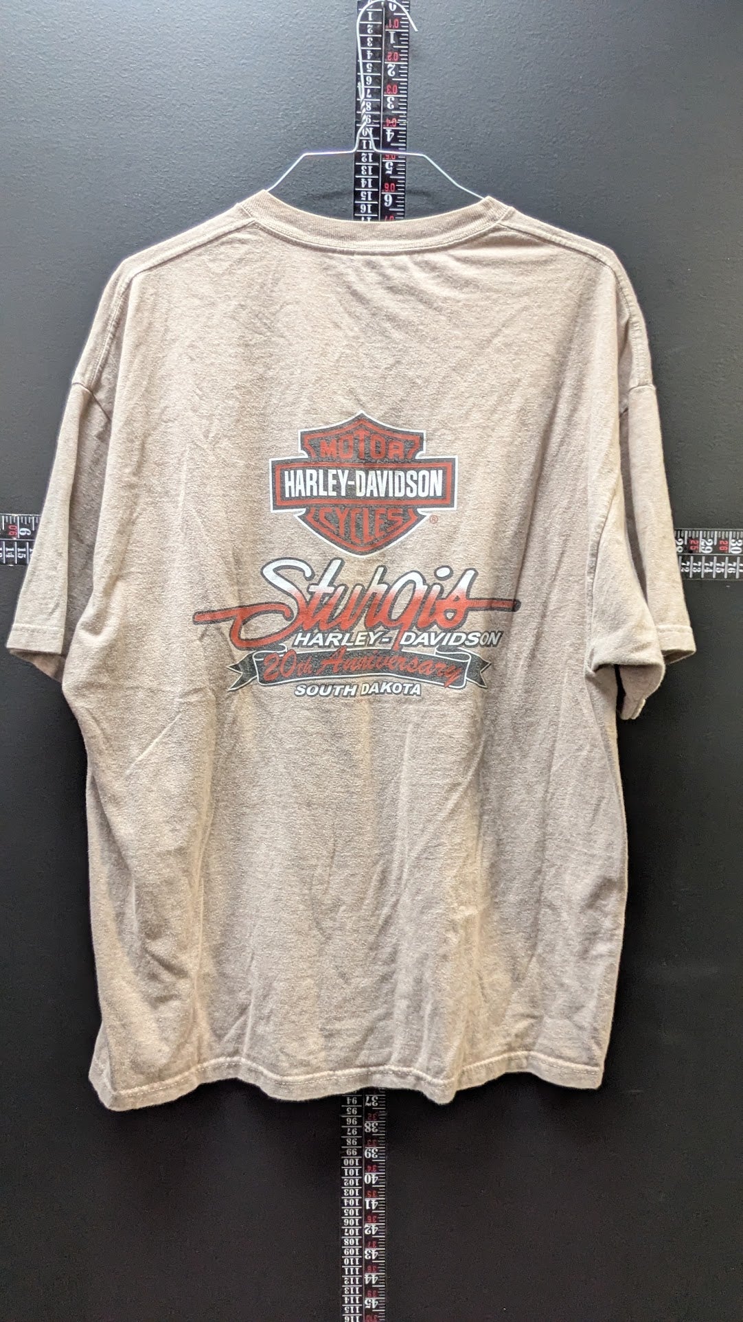 2007 Harley-Davidson Sturgis Rally T-Shirt Men's XL Tan 20th Anniversary Black Hills SD