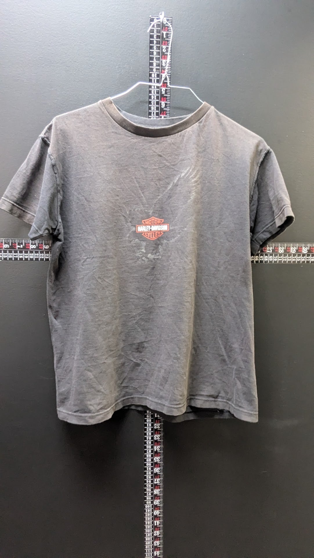 Harley-Davidson of Erie PA T-Shirt Men's Gray Eagle Pirate Ship Double Sided USA