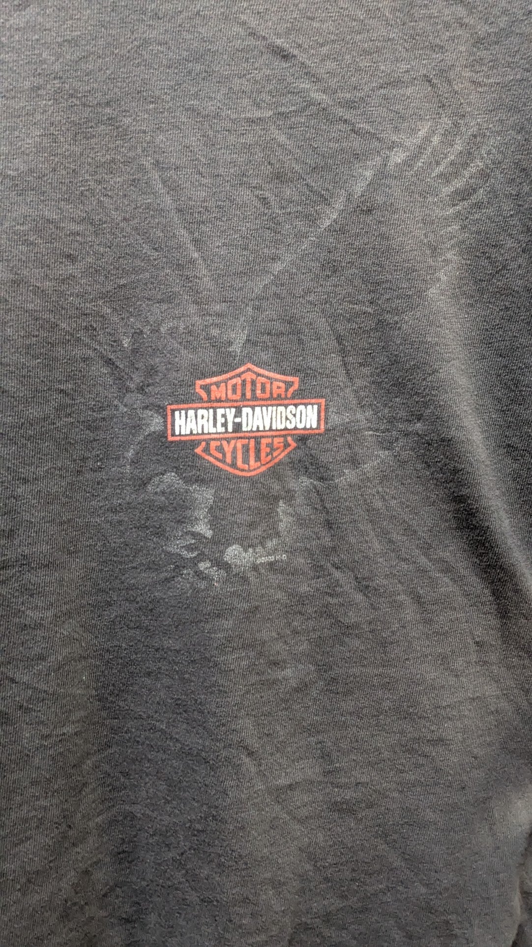 Harley-Davidson of Erie PA T-Shirt Men's Gray Eagle Pirate Ship Double Sided USA