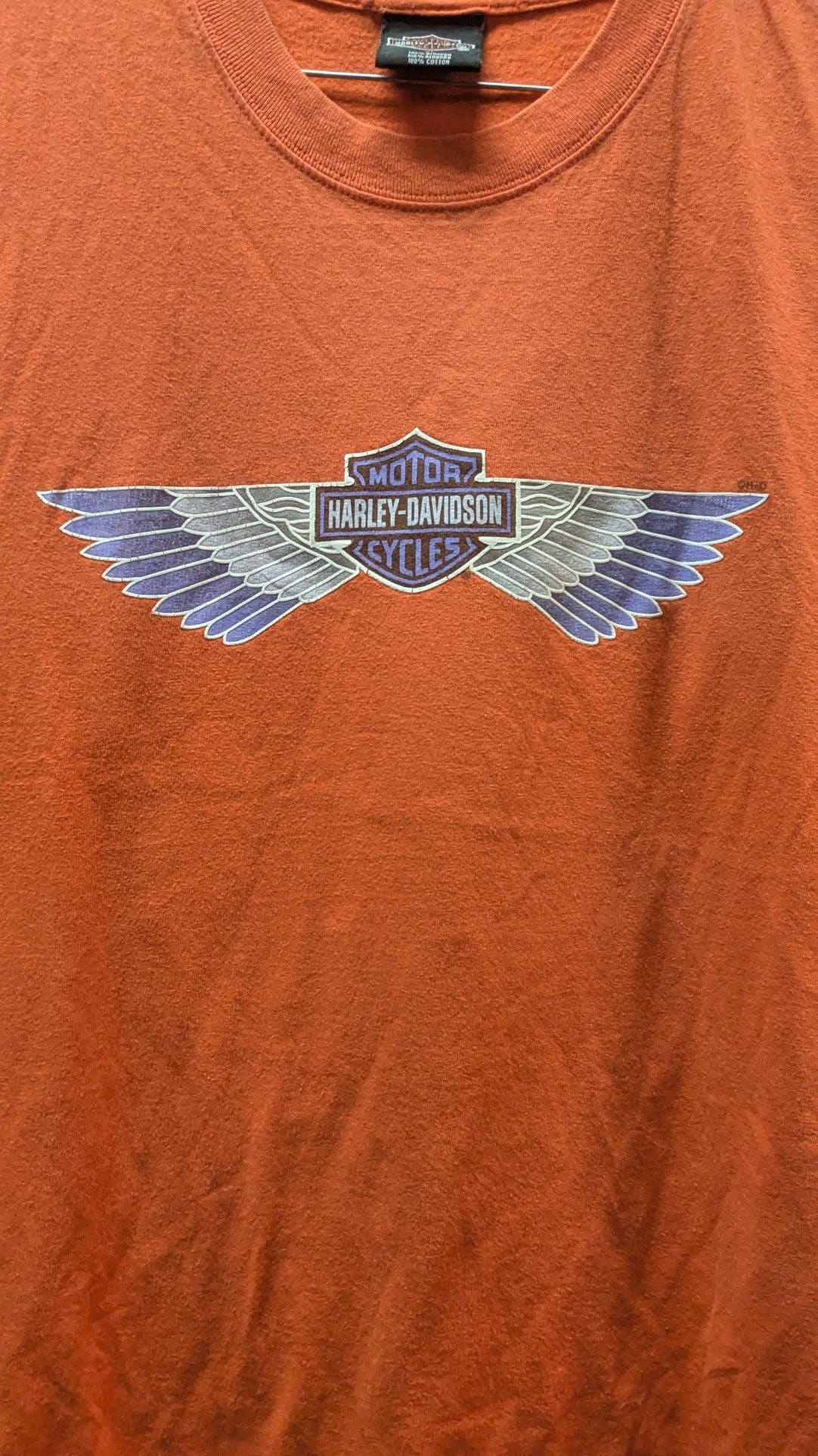 Harley-Davidson Cancun Mexico Cut Off Sleeveless T-Shirt Men's XL Orange Double Sided