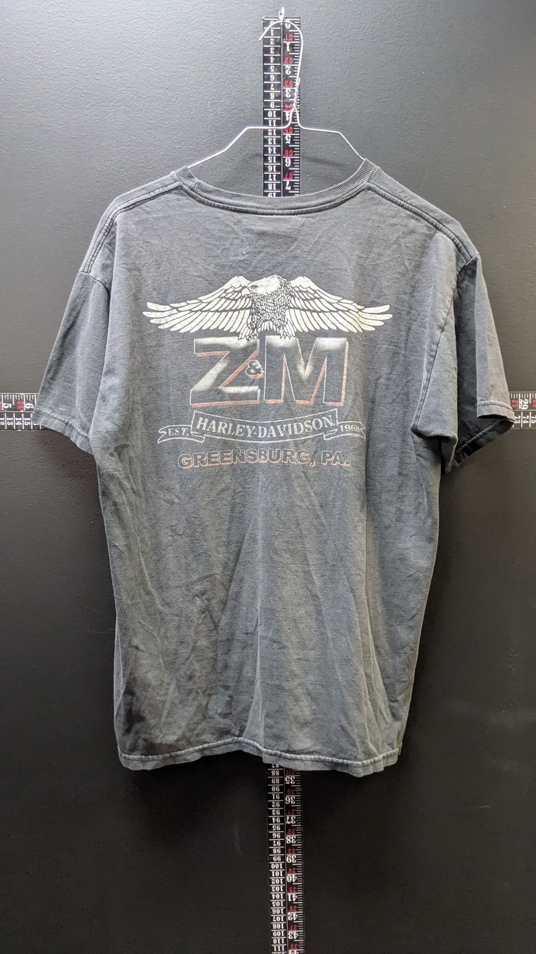 Harley-Davidson Genuine Piston T-Shirt Men's Medium Gray Greensburg PA Double Sided