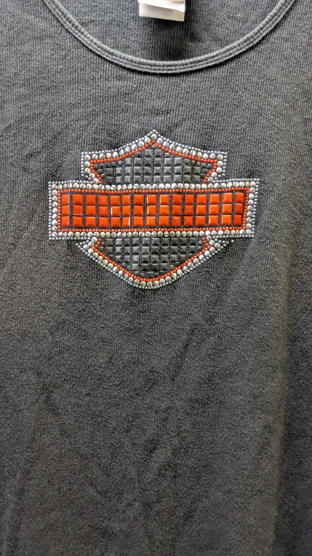 Harley-Davidson Women's 1X Black Tank Top Rhinestone Bar Shield Neidengard's Ohio