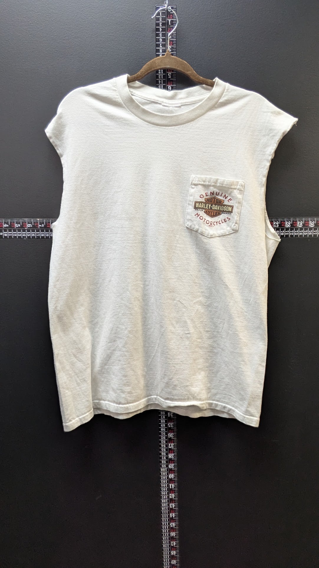 2003 Harley-Davidson Pocket T-Shirt Men's White Cut Off Sleeveless DuBois PA Double Sided