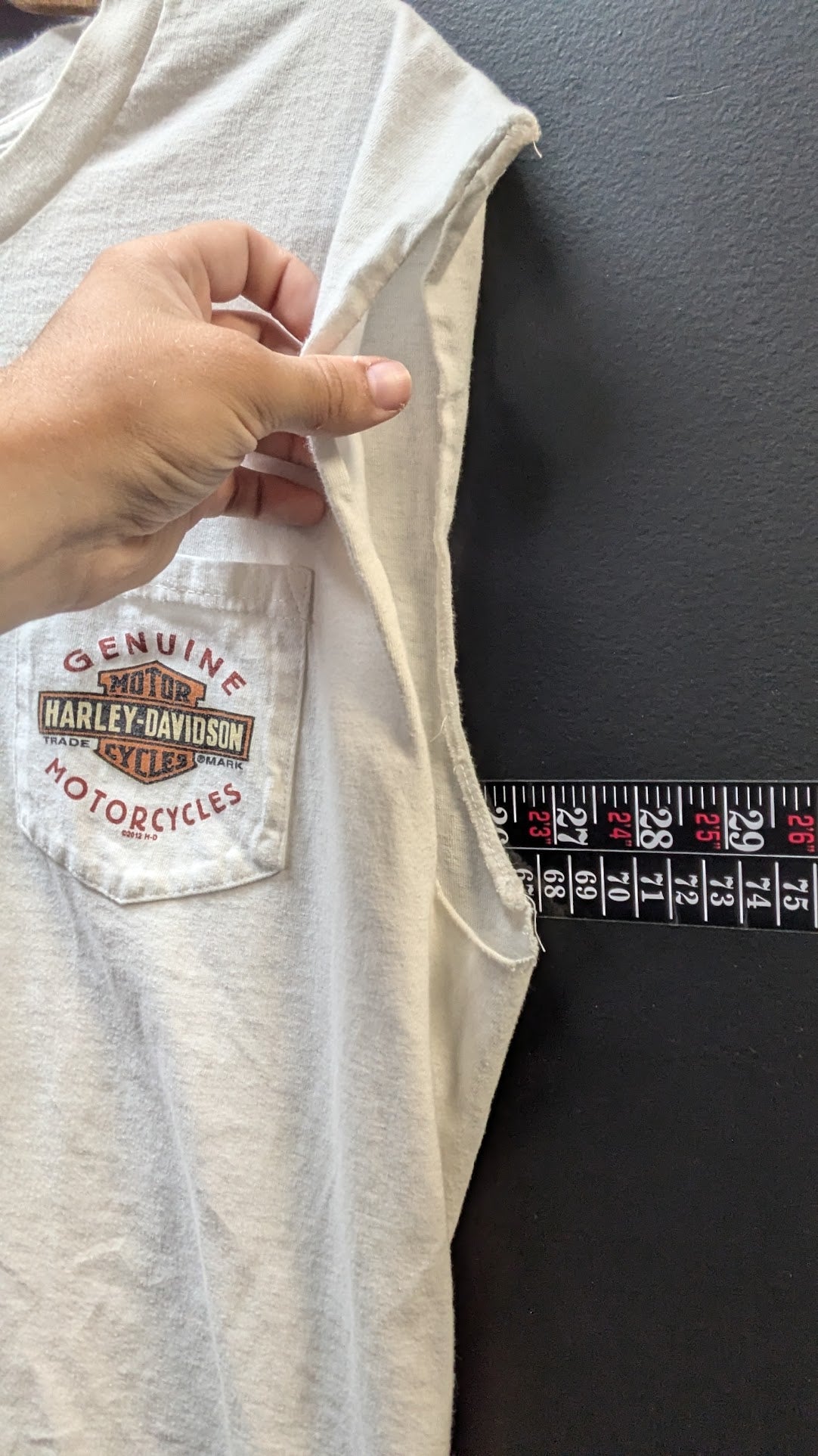 2003 Harley-Davidson Pocket T-Shirt Men's White Cut Off Sleeveless DuBois PA Double Sided