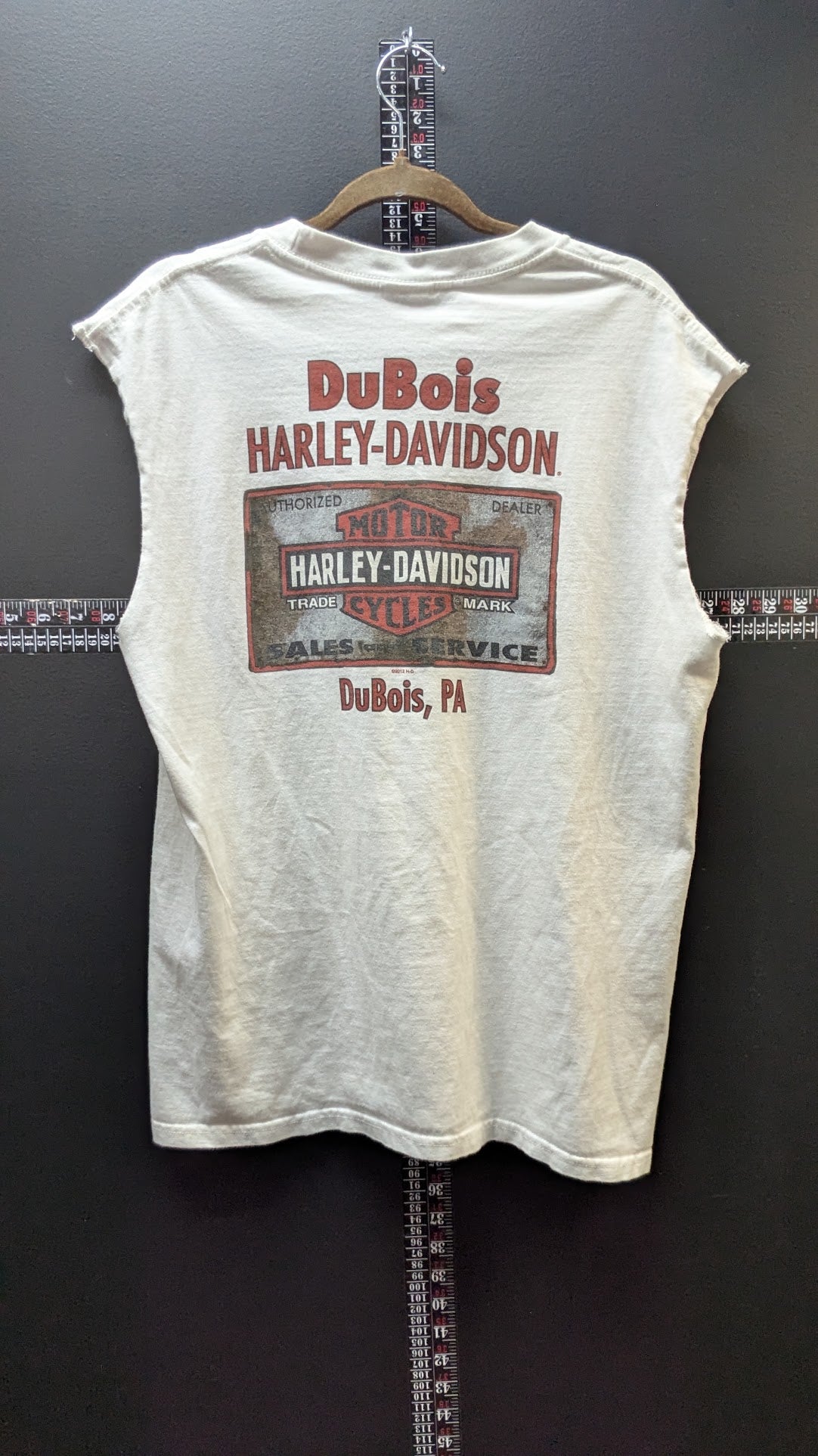 2003 Harley-Davidson Pocket T-Shirt Men's White Cut Off Sleeveless DuBois PA Double Sided
