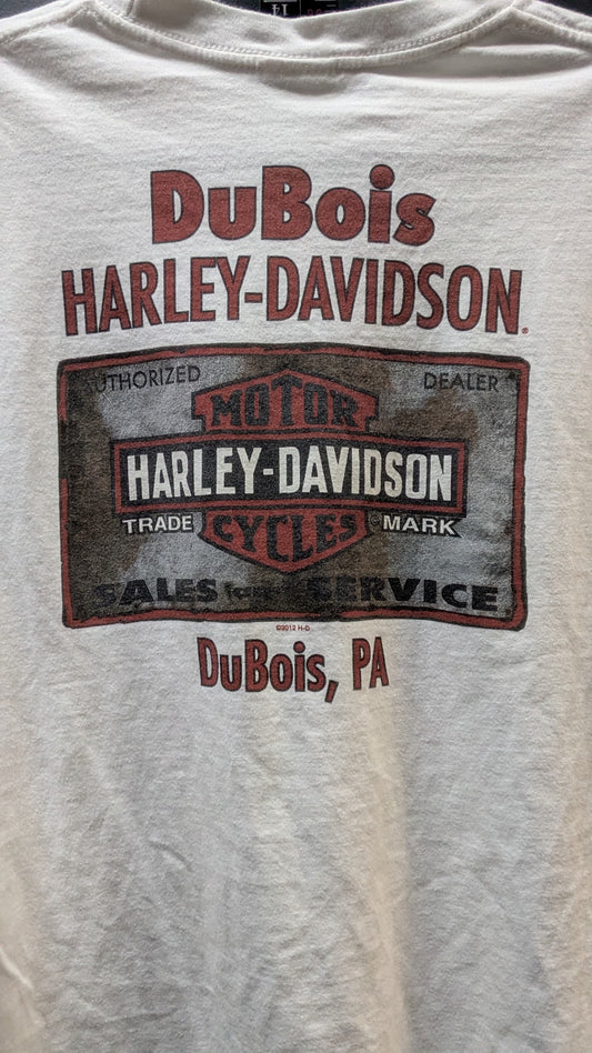 2003 Harley-Davidson Pocket T-Shirt Men's White Cut Off Sleeveless DuBois PA Double Sided
