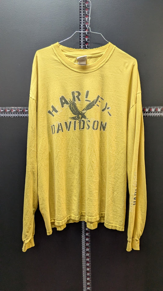 2007 Harley-Davidson Myrtle Beach SC Long Sleeve T-Shirt Men's 2XL Yellow Eagle Biker