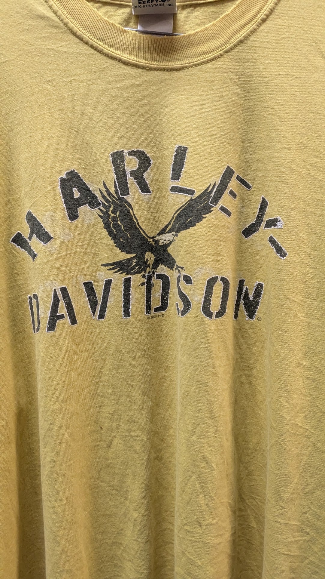 2007 Harley-Davidson Myrtle Beach SC Long Sleeve T-Shirt Men's 2XL Yellow Eagle Biker