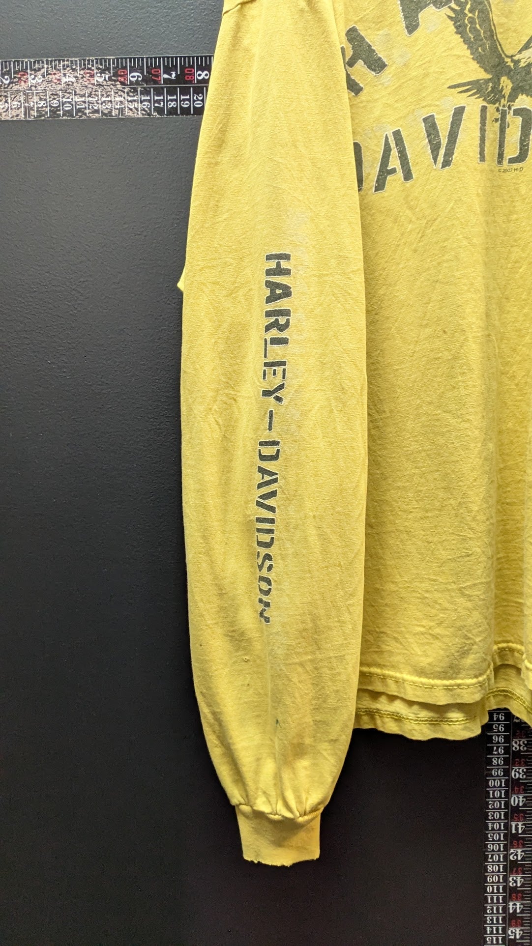 2007 Harley-Davidson Myrtle Beach SC Long Sleeve T-Shirt Men's 2XL Yellow Eagle Biker