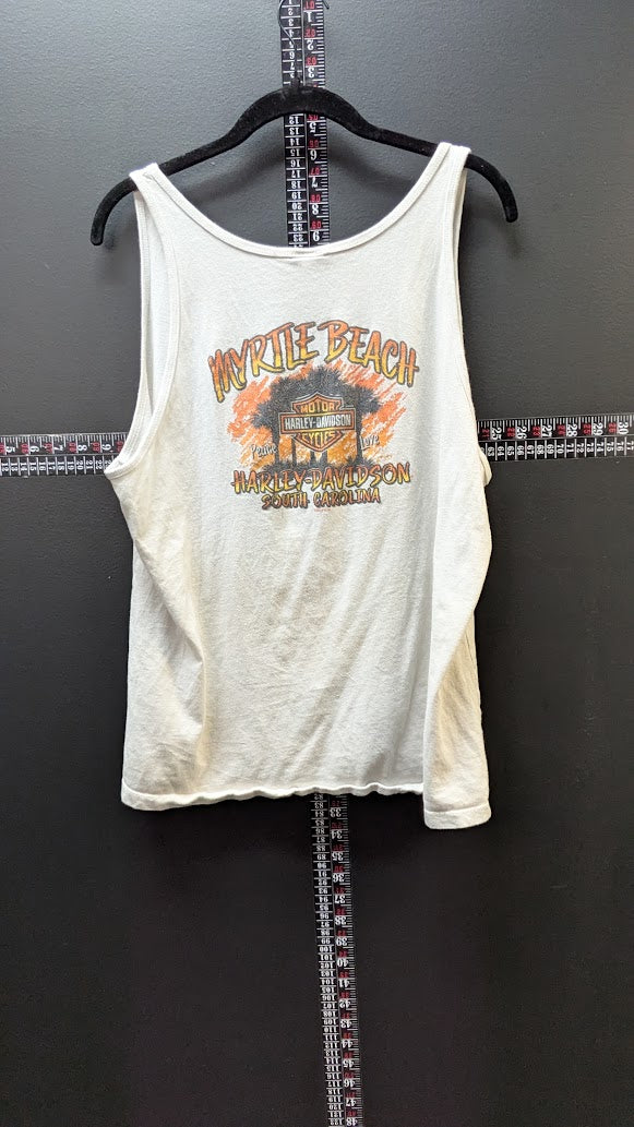 Harley-Davidson Peace Love Myrtle Beach Tank Top Women’s XL White Double Sided