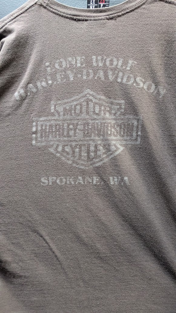 Harley-Davidson Live Free Ride With Pride T-Shirt Men's XL Brown Eagle Graphic Double Sided