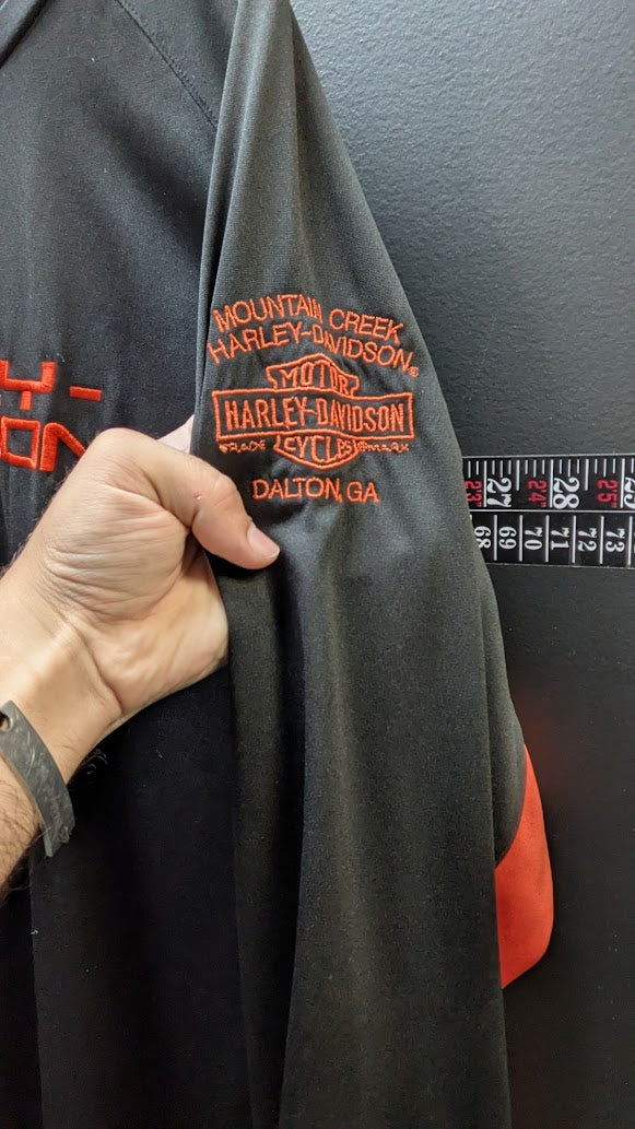 Harley-Davidson Performance Long Sleeve Shirt Men's 3XL Black Orange Moisture Wicking