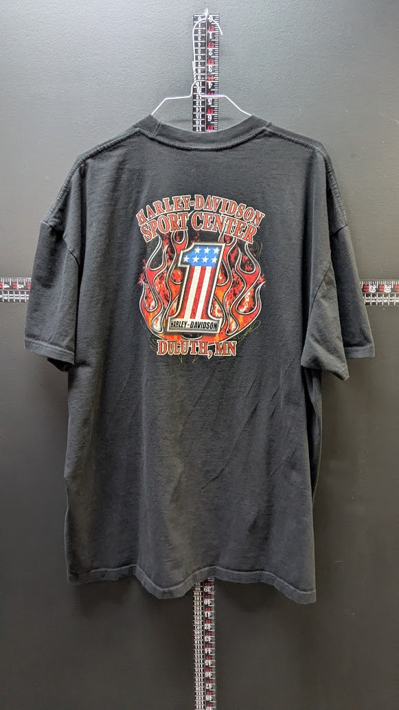 Harley-Davidson Two Wheels Move The Soul T-Shirt Men's 2XL Black Duluth MN Double Sided